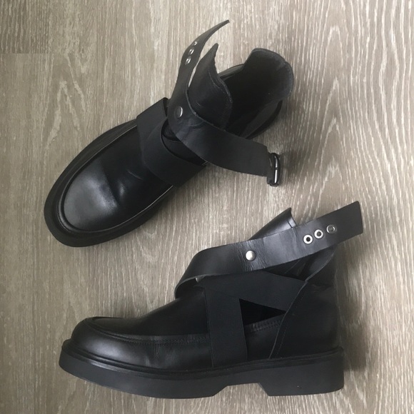 Leather Ankle Boots with Openings - Picture 3 of 4